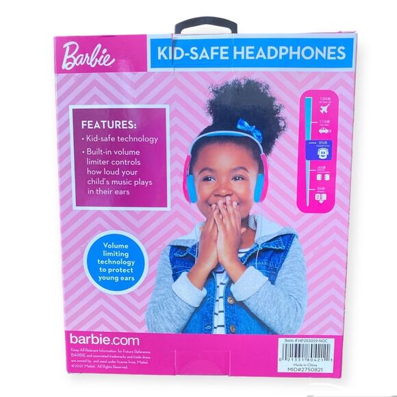 BARBIE Headphones Safe for Kids Ears with Volume Limiting Technology Protection - Picture 6 of 10
